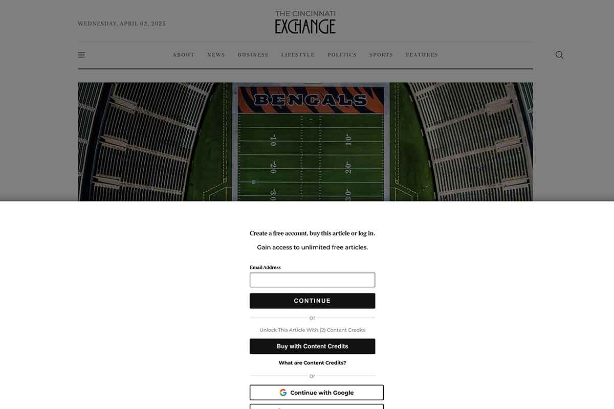 a screenshot of a website with paywall